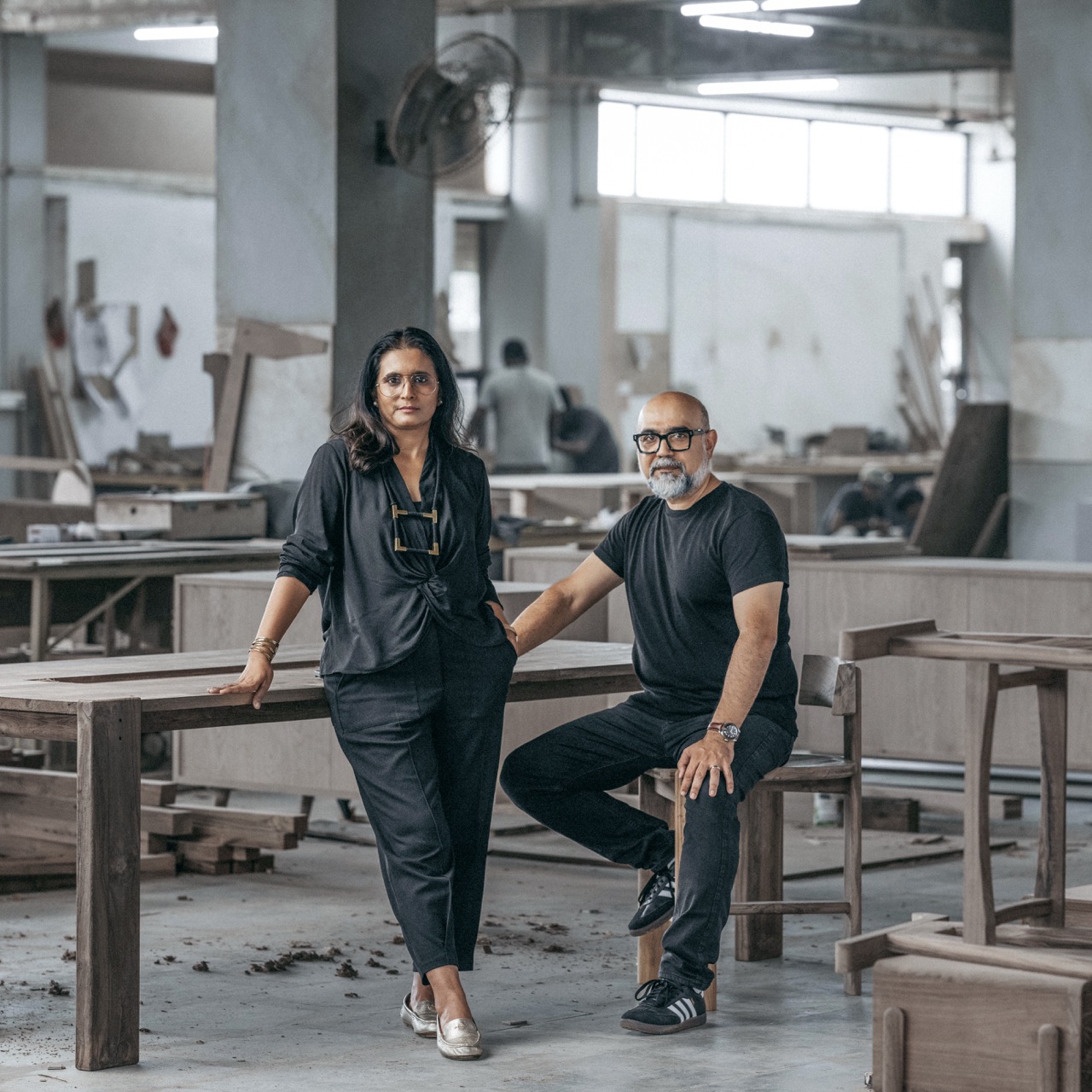 Dhruvkant Amin and Jalpa Amin, founders of Tectona Grandis Furniture (TGF)