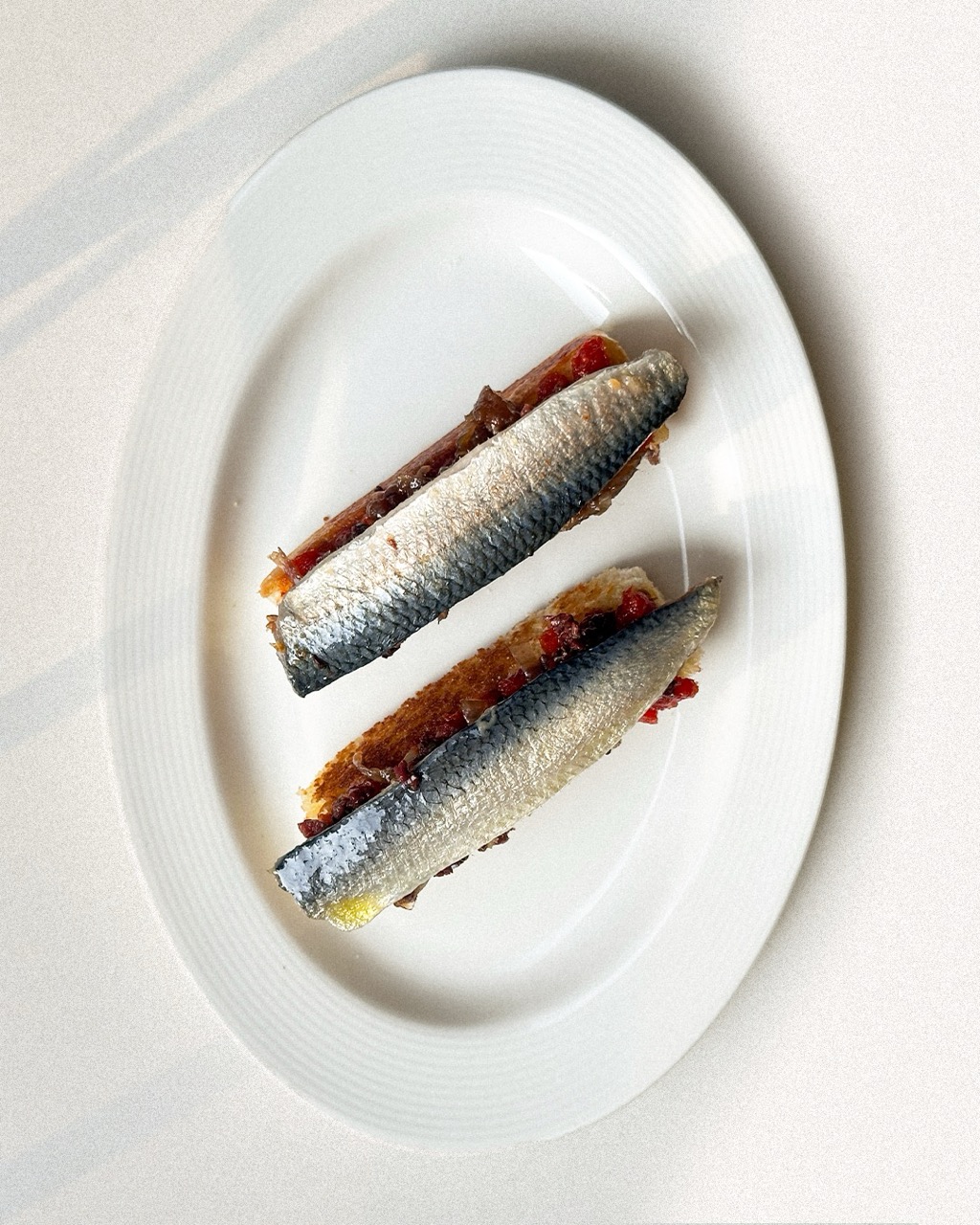 Miso Aubergine, made with aubergine, sliced and laid flat like carpaccio